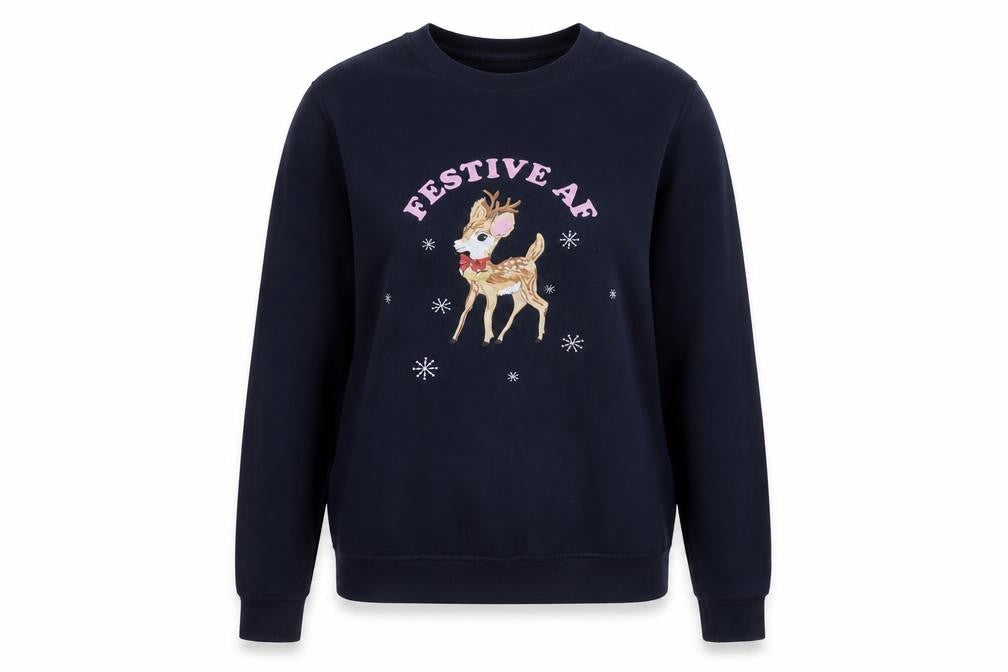 Skinny Dip Womens Blue Cotton Pullover Sweatshirt Size S Pullover - Christmas