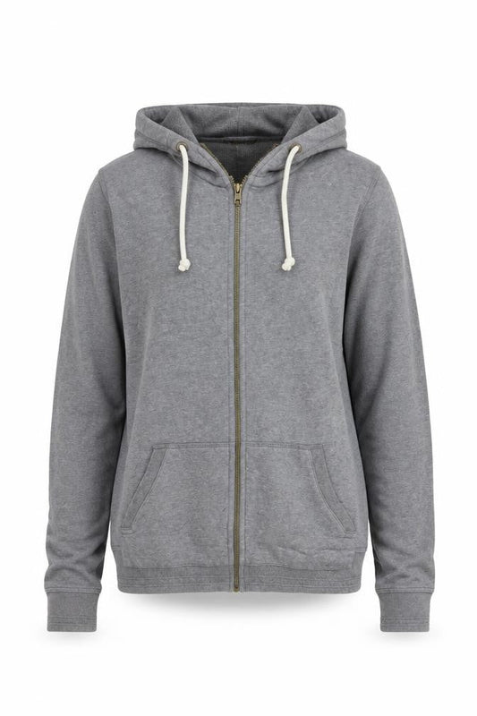FatFace Womens Grey Cotton Full Zip Hoodie Size 8 Zip