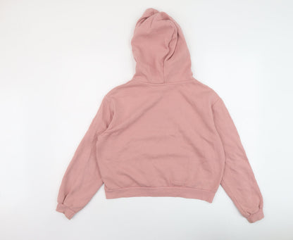 H&M Womens Pink Cotton Pullover Hoodie Size S Pullover