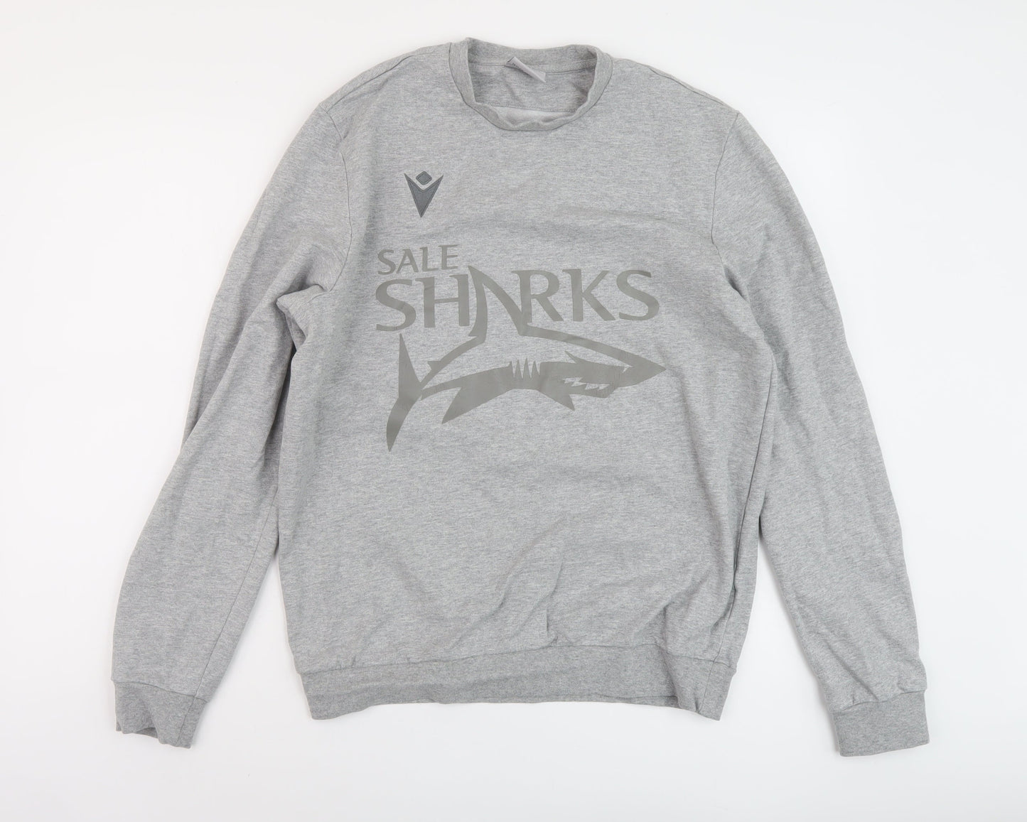 Macron Mens Grey Cotton Pullover Sweatshirt Size L