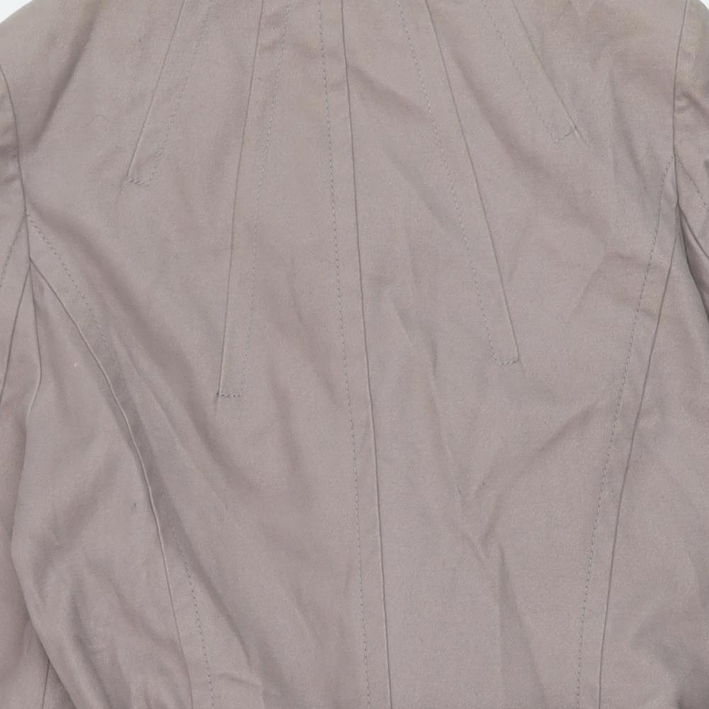 Warehouse Womens Grey Pea Coat Coat Size 12 Button