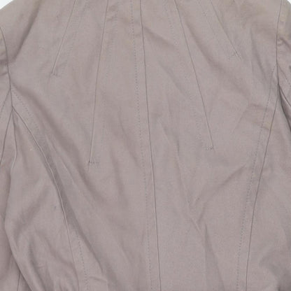 Warehouse Womens Grey Pea Coat Coat Size 12 Button