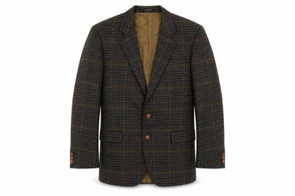 Osbourne Mens Green Plaid Wool Jacket Suit Jacket Size 42 Regular