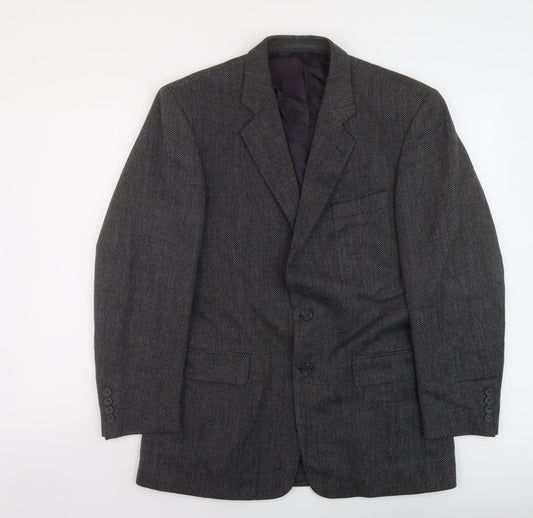 Brook Taverner Mens Grey Polyester Jacket Suit Jacket Size 42 Regular