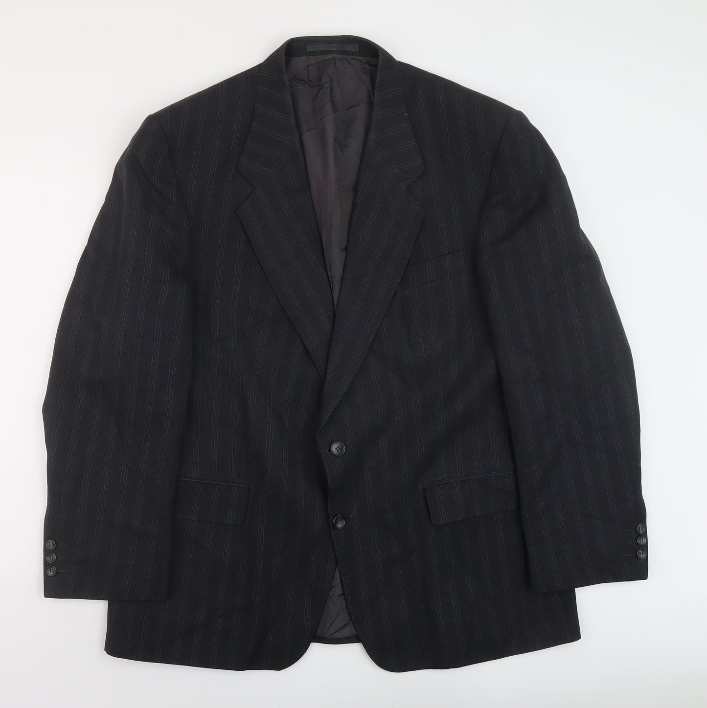 Daniel Drescott Mens Grey Striped Wool Jacket Suit Jacket Size 44 Regular