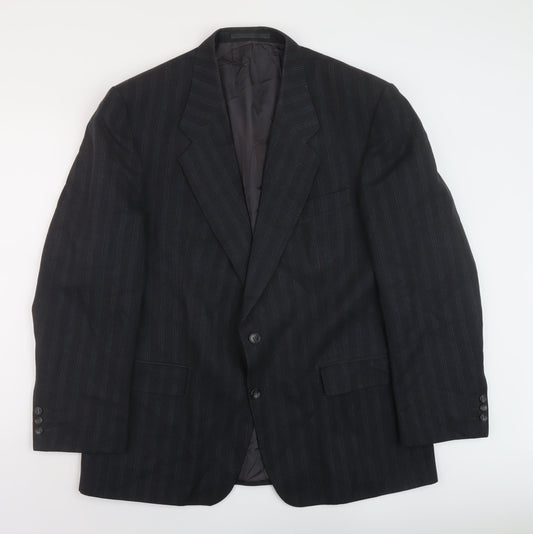 Daniel Drescott Mens Grey Striped Wool Jacket Suit Jacket Size 44 Regular