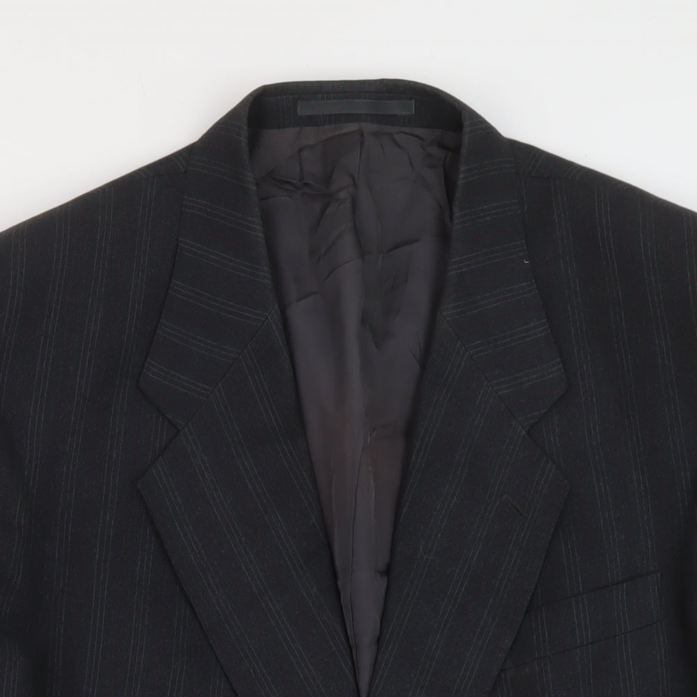 Daniel Drescott Mens Grey Striped Wool Jacket Suit Jacket Size 44 Regular