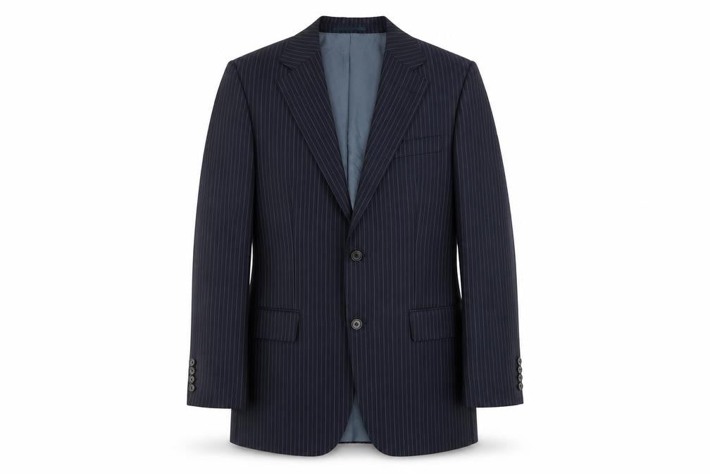 BOSS Mens Blue Striped Wool Jacket Suit Jacket Size 40 Regular