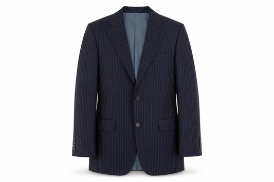BOSS Mens Blue Striped Wool Jacket Suit Jacket Size 40 Regular