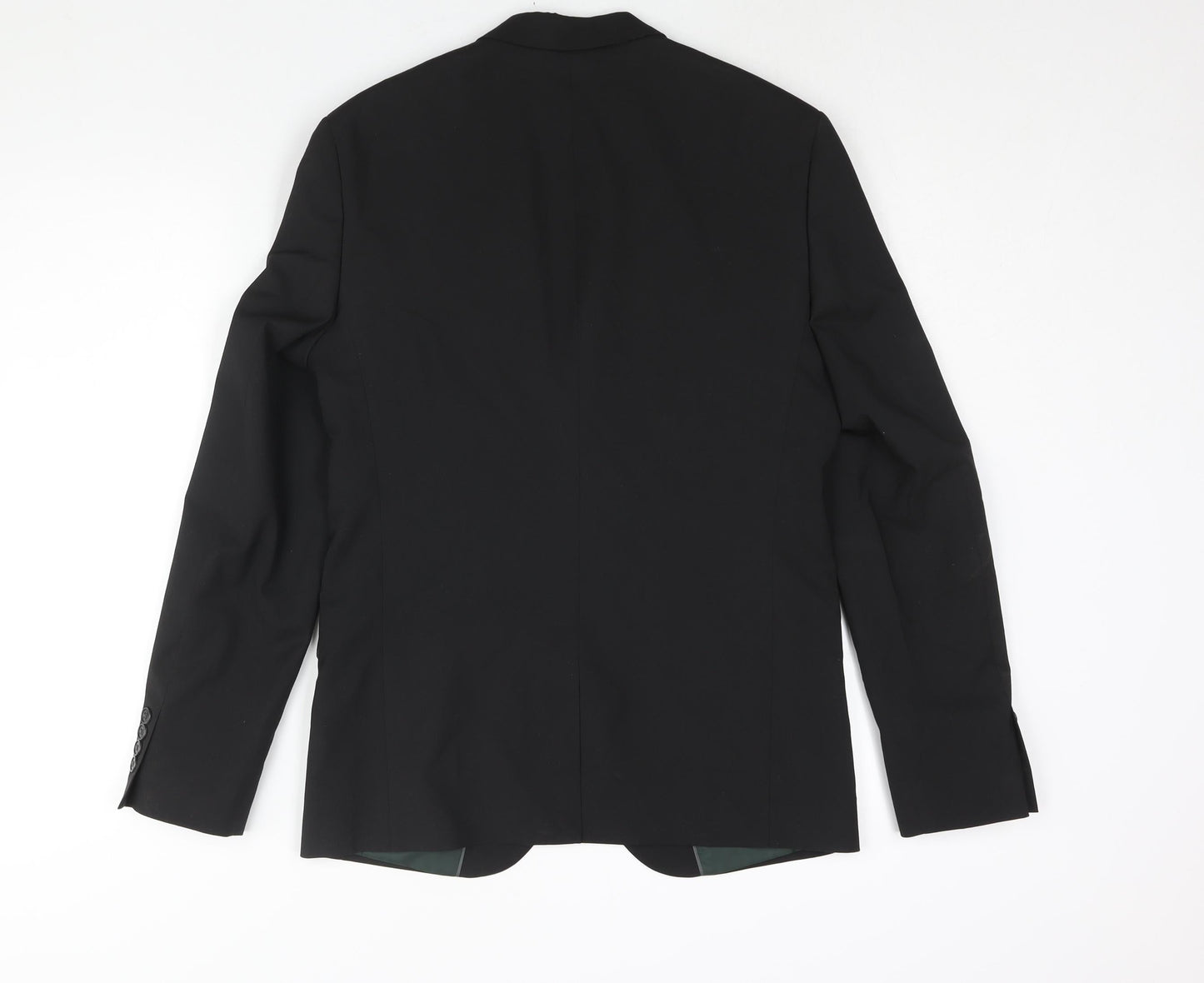 River Island Mens Black Polyester Jacket Suit Jacket Size 38 Regular