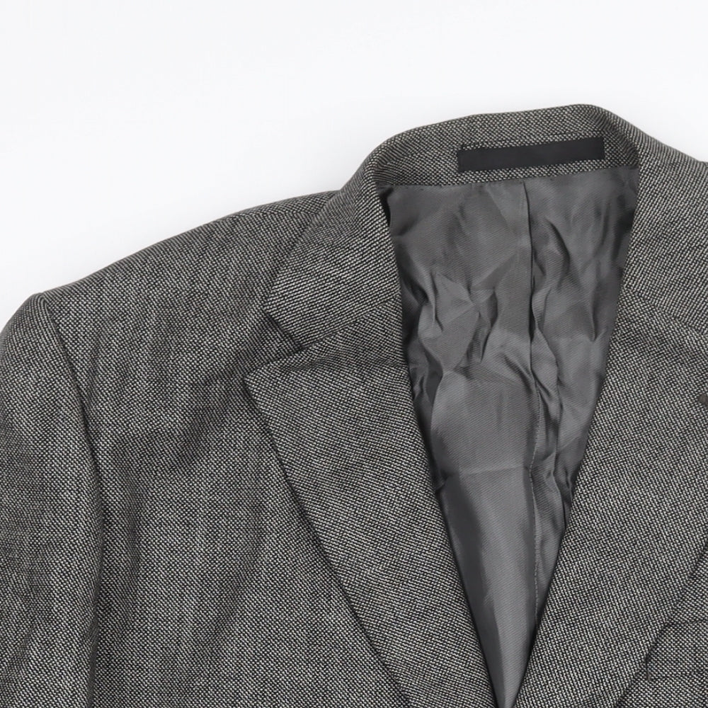 Marks and Spencer Mens Black Wool Jacket Suit Jacket Size 44 Regular