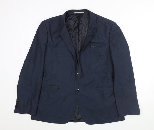 Burton Mens Blue Polyester Jacket Suit Jacket Size 46 Regular