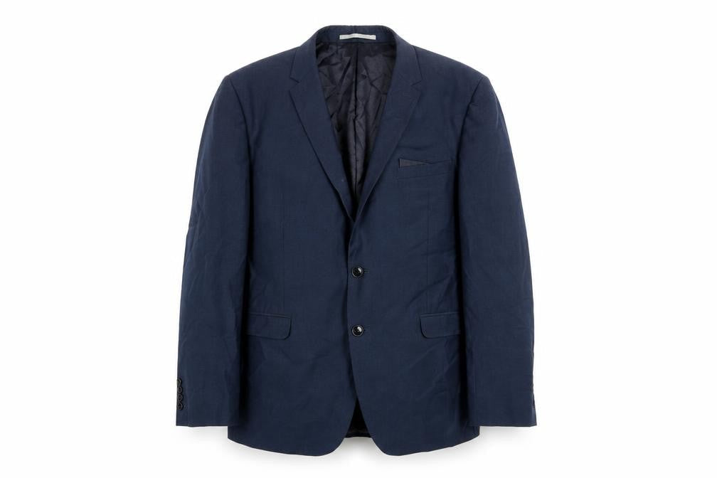Burton Mens Blue Polyester Jacket Suit Jacket Size 46 Regular