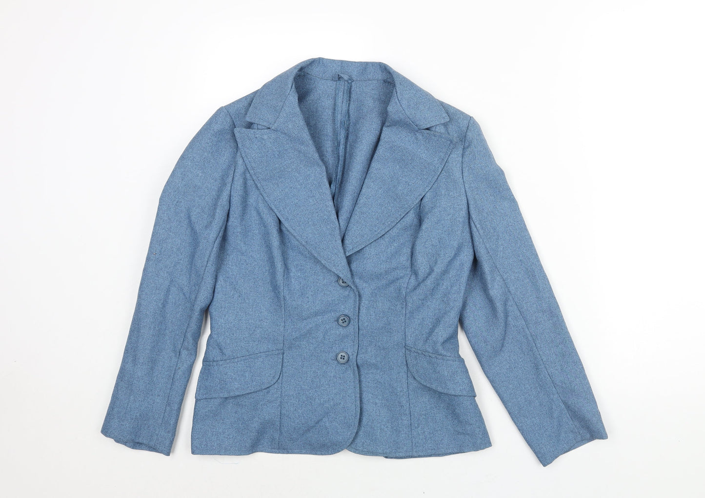Guy Curtis Womens Blue Polyester Jacket Blazer Size 14 - Vintage