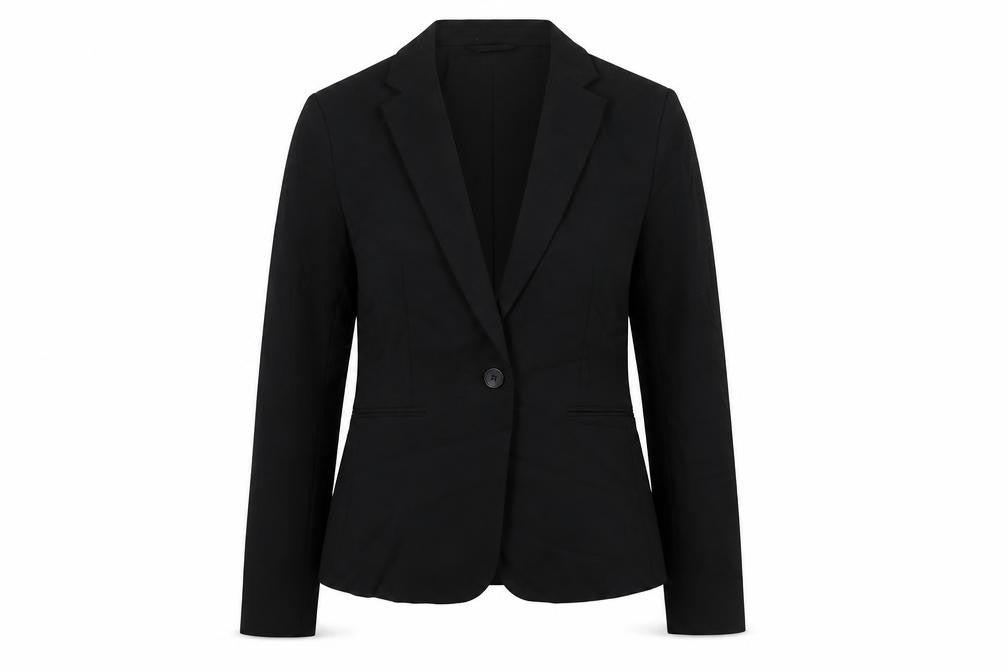 H&M Womens Black Polyester Jacket Suit Jacket Size 10