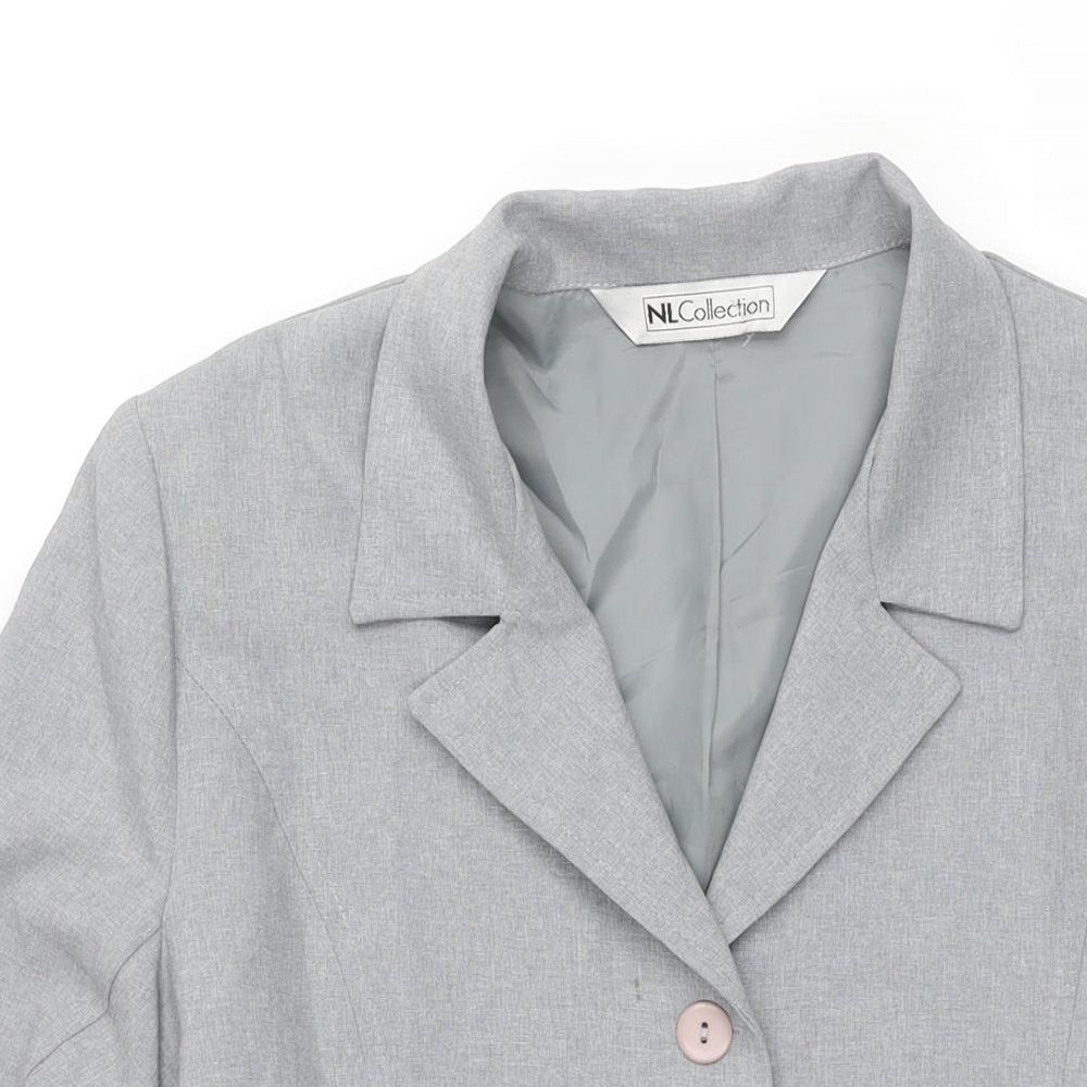 NL Collection Womens Grey Jacket Size 14 Button