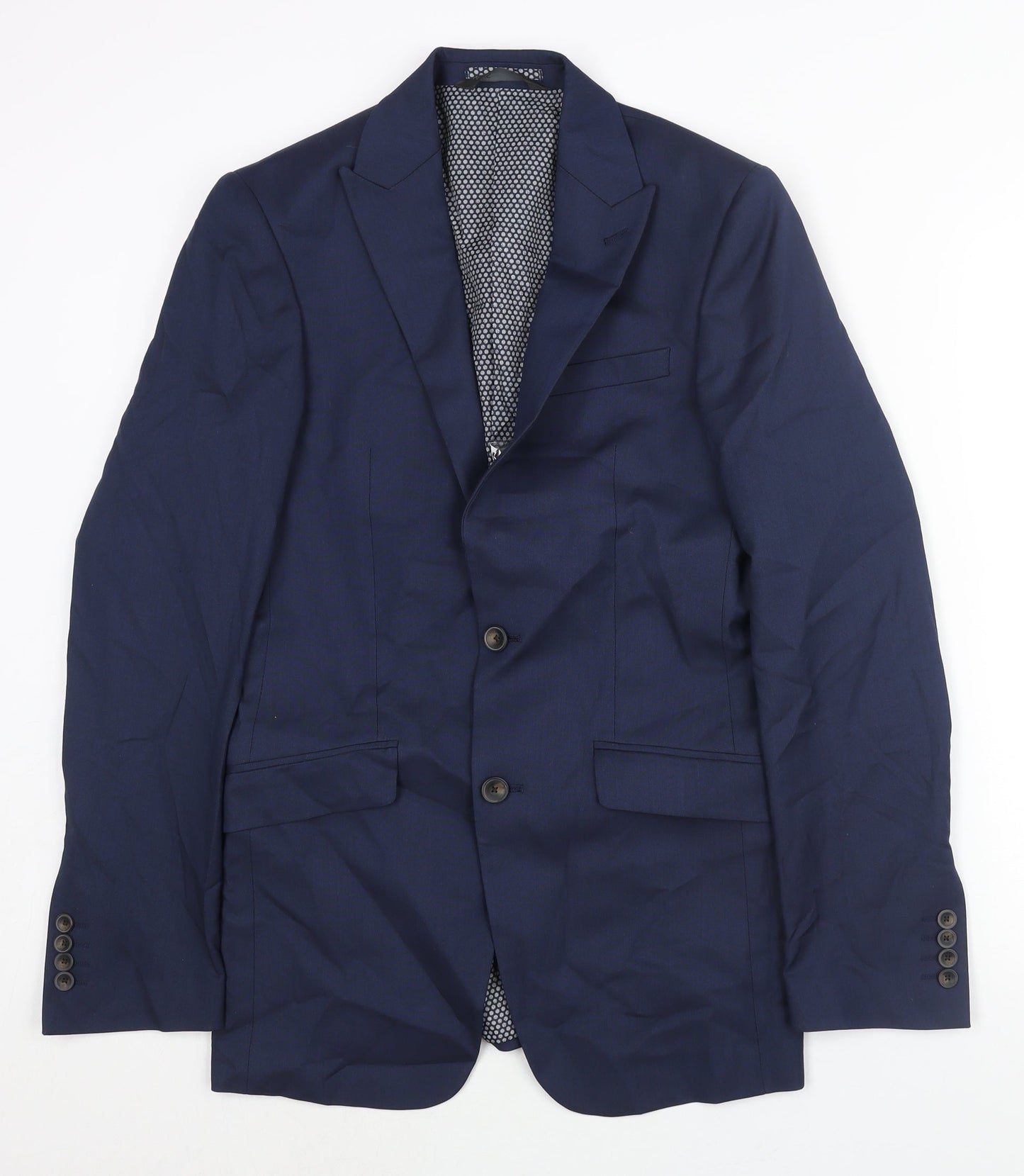Marks and Spencer Mens Blue Polyester Jacket Suit Jacket Size 34 Regular
