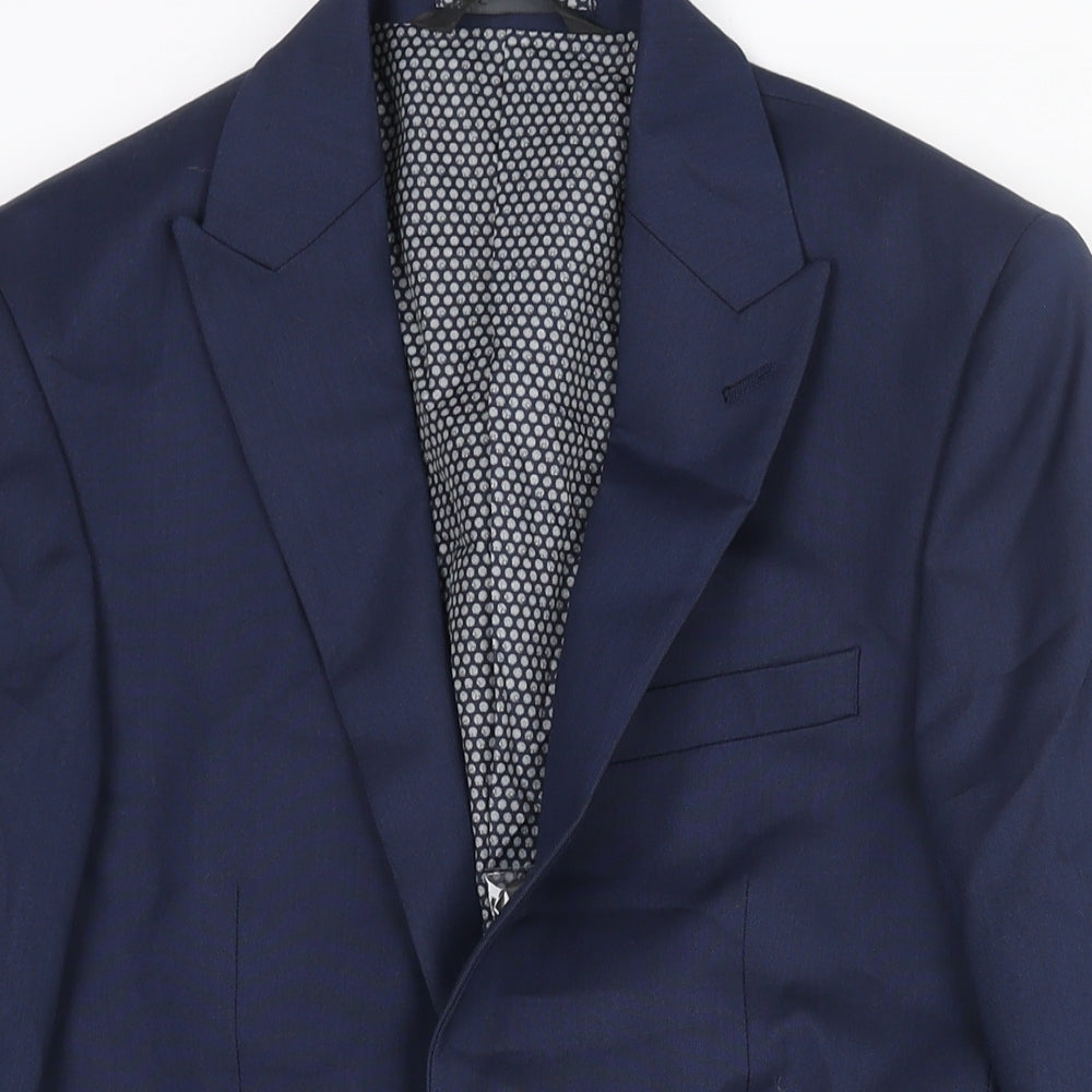 Marks and Spencer Mens Blue Polyester Jacket Suit Jacket Size 34 Regular
