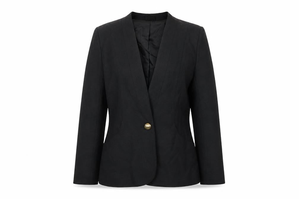 First Avenue Womens Black Jacket Size 10 Button