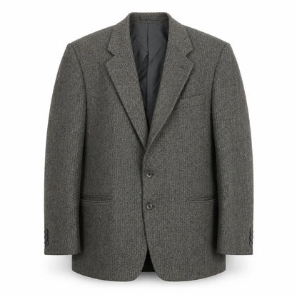Four Seasons Mens Grey Herringbone Wool Jacket Suit Jacket Size 44 Regular