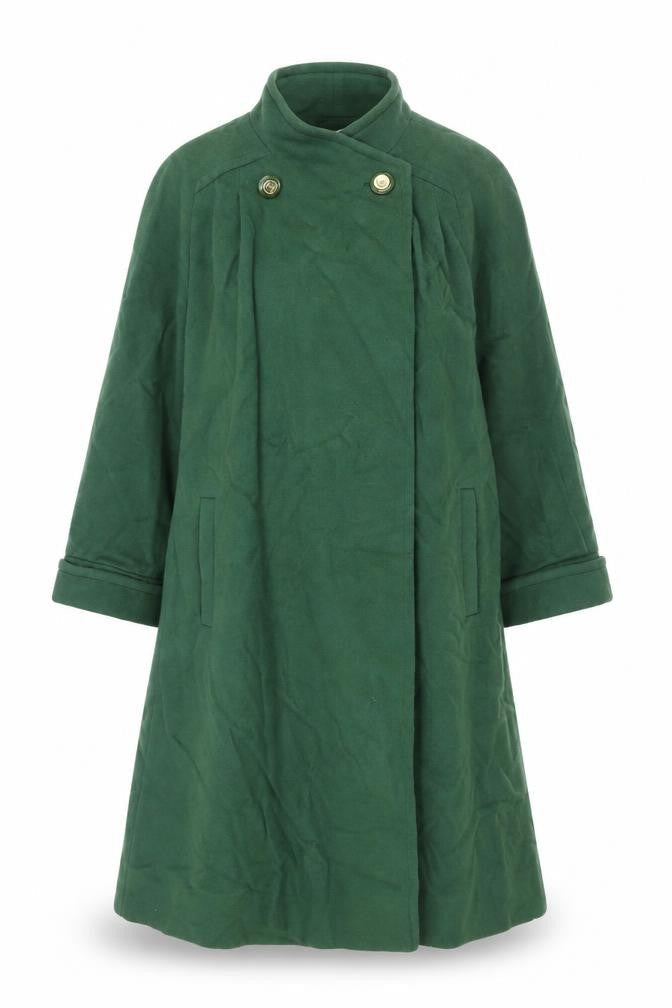 Lampert Womens Green Overcoat Coat Size 12 Button