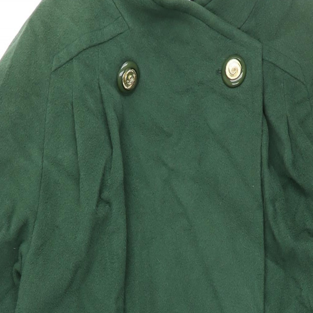 Lampert Womens Green Overcoat Coat Size 12 Button