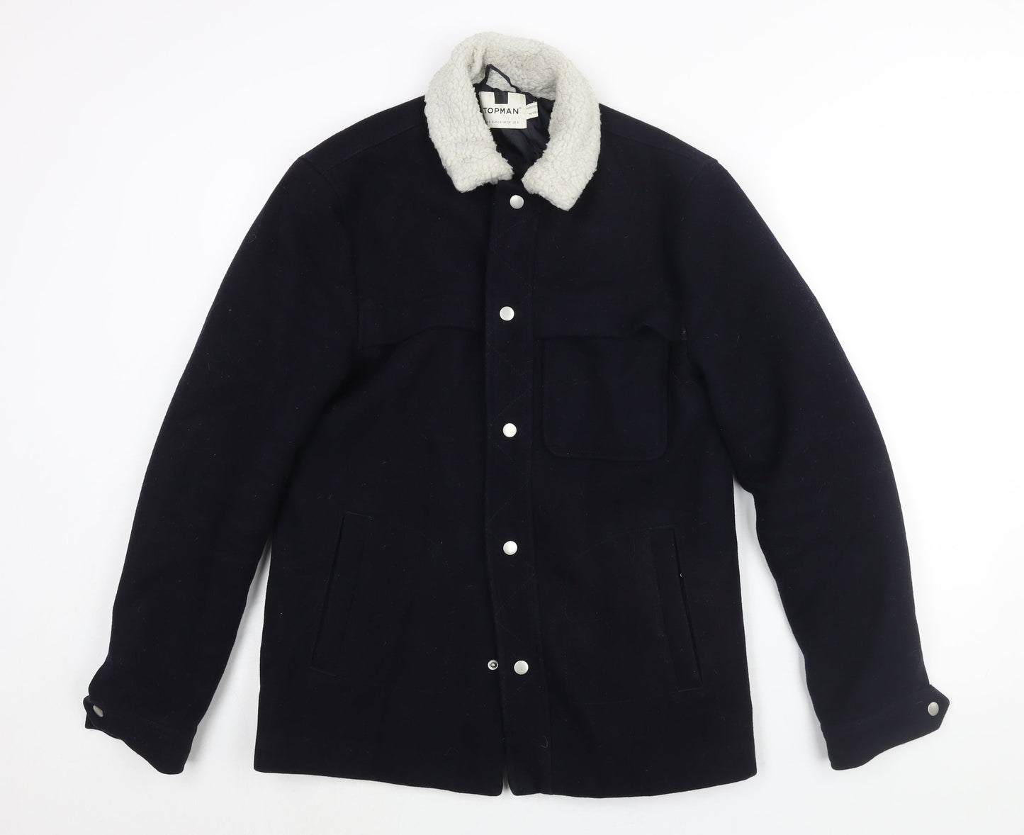 Topman Mens Blue Jacket Size S Snap