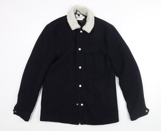 Topman Mens Blue Jacket Size S Snap