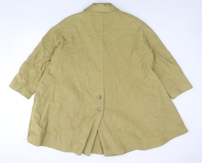 Preloved Huberman Womens Yellow Overcoat Coat Size S Button - Flare - Back