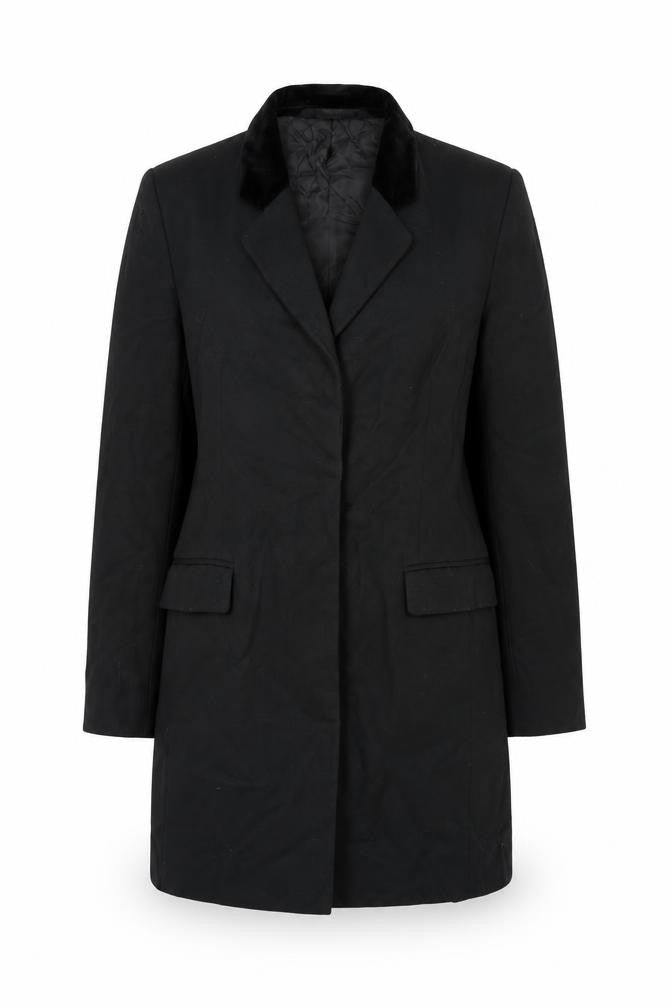 St Michael Womens Black Jacket Blazer Size 8 Button - Velvet Collar