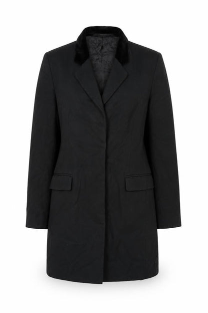 St Michael Womens Black Jacket Blazer Size 8 Button - Velvet Collar