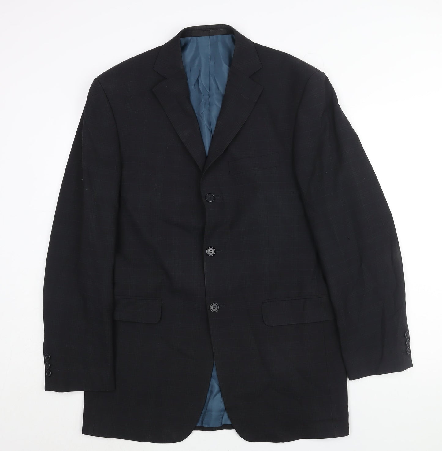 Marks and Spencer Mens Black Wool Jacket Suit Jacket Size 38 Regular