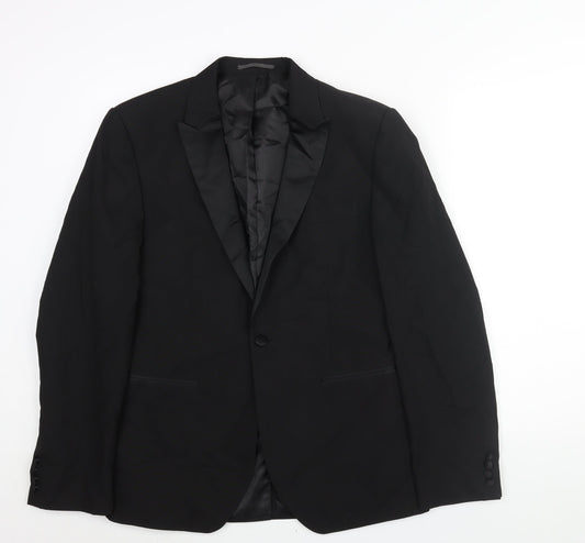 NEXT Mens Black Polyester Tuxedo Suit Jacket Size 42 Regular