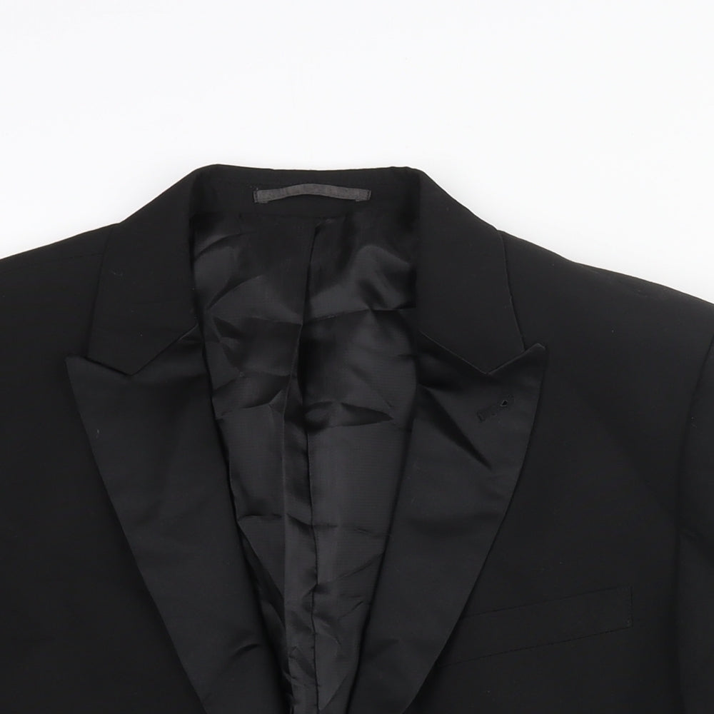 NEXT Mens Black Polyester Tuxedo Suit Jacket Size 42 Regular