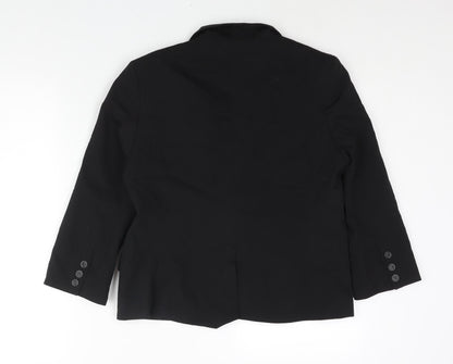 Back view of ASOS women’s black polyester jacket suit jacket, size UK 12