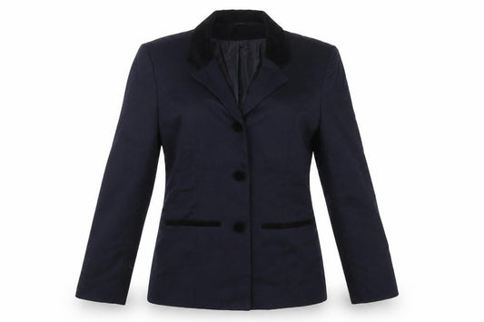 First Avenue Womens Blue Wool Jacket Suit Jacket Size 10 - Velvet Detail