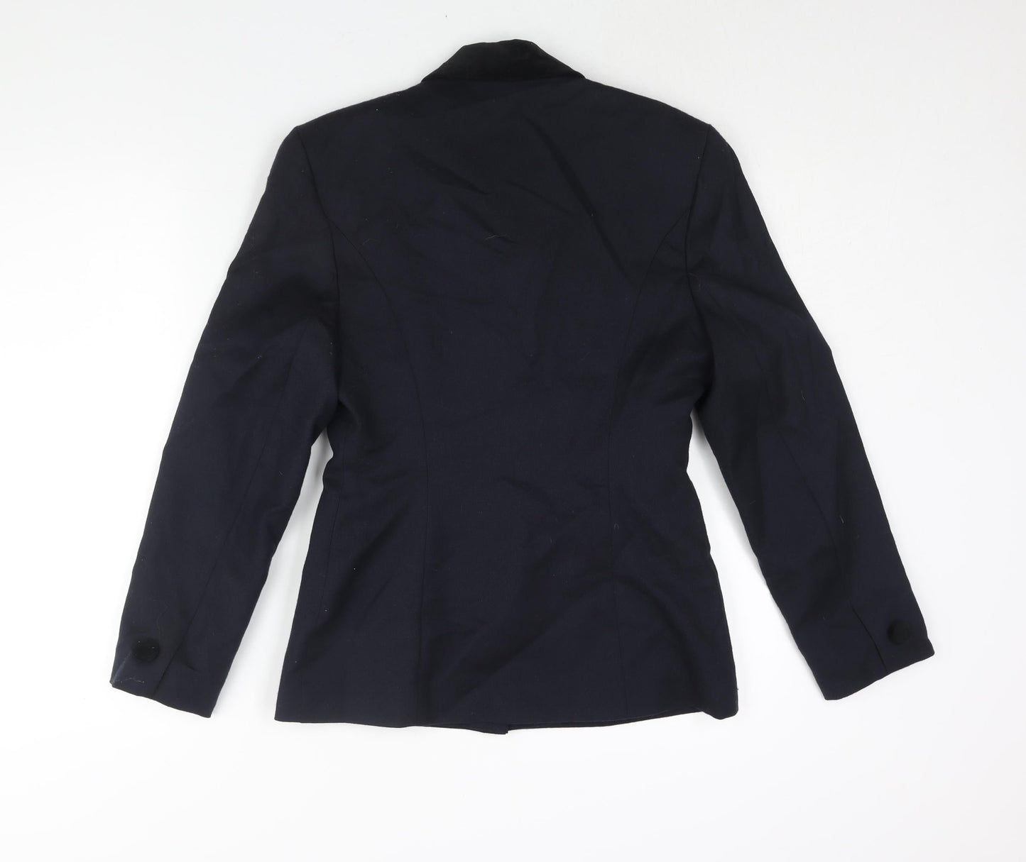 First Avenue Womens Blue Wool Jacket Suit Jacket Size 10 - Velvet Detail