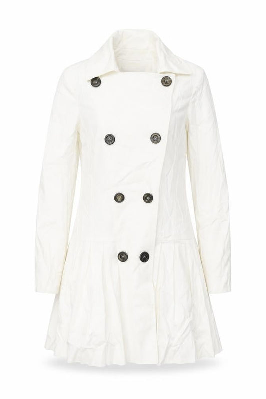 Helene Berman Womens White Jacket Size S Button - Pleated Skirt Detail
