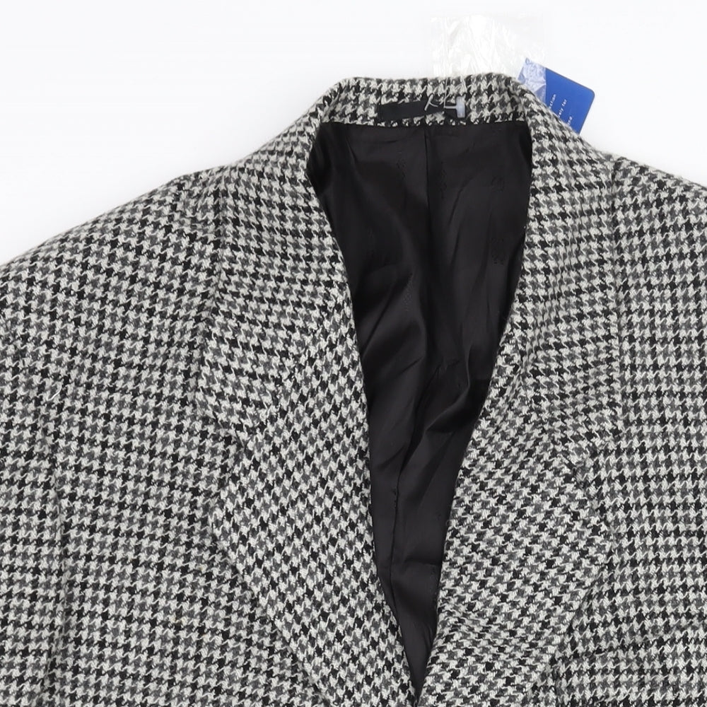 Tom Salto Mens Grey Houndstooth Wool Jacket Suit Jacket Size 38 Regular