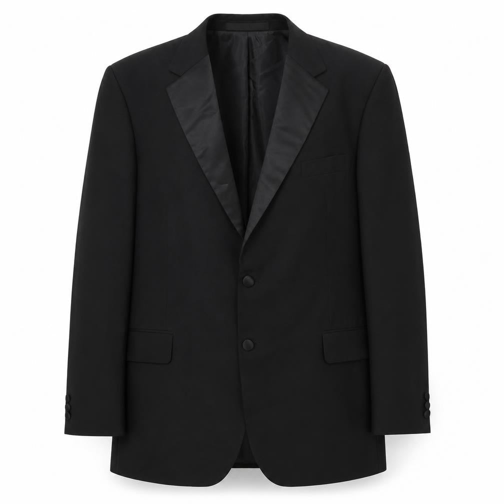 Marks & Spencer Mens Black Polyester Tuxedo Suit Jacket Size 44 Regular - Satin Lapel