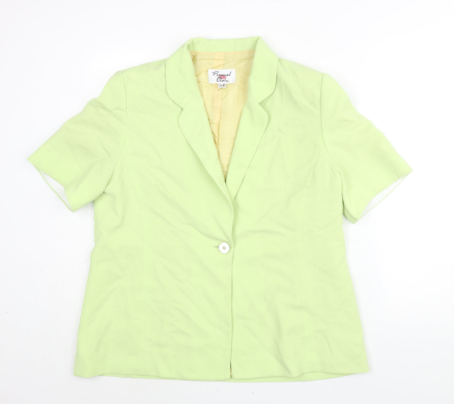 Personal Choice Womens Green Jacket Size 16 Button - Shoulder Pads
