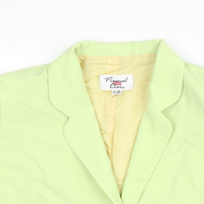 Personal Choice Womens Green Jacket Size 16 Button - Shoulder Pads
