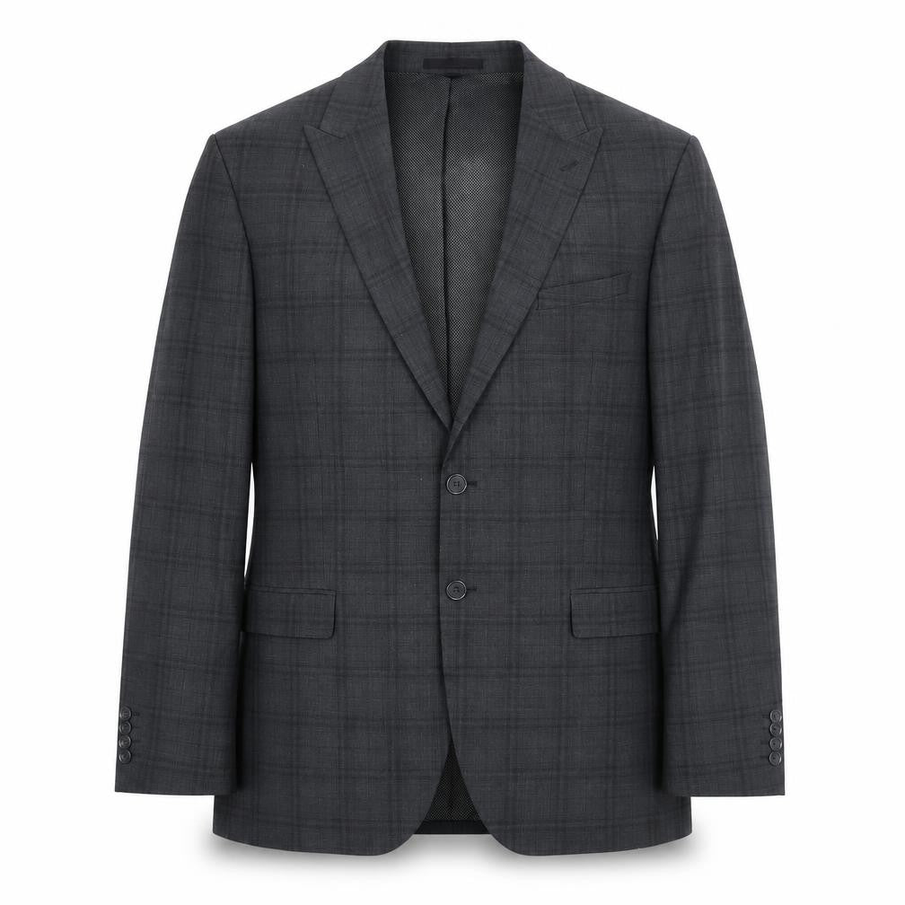 Marks & Spencer Mens Grey Check Wool Jacket Suit Jacket Size 44 Regular