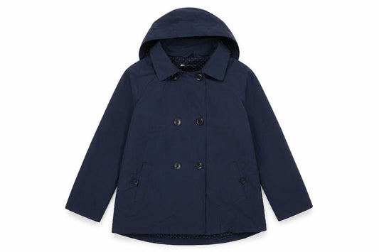 Mango Girls Blue Trench Coat Coat Size 10 Years Button - Hooded