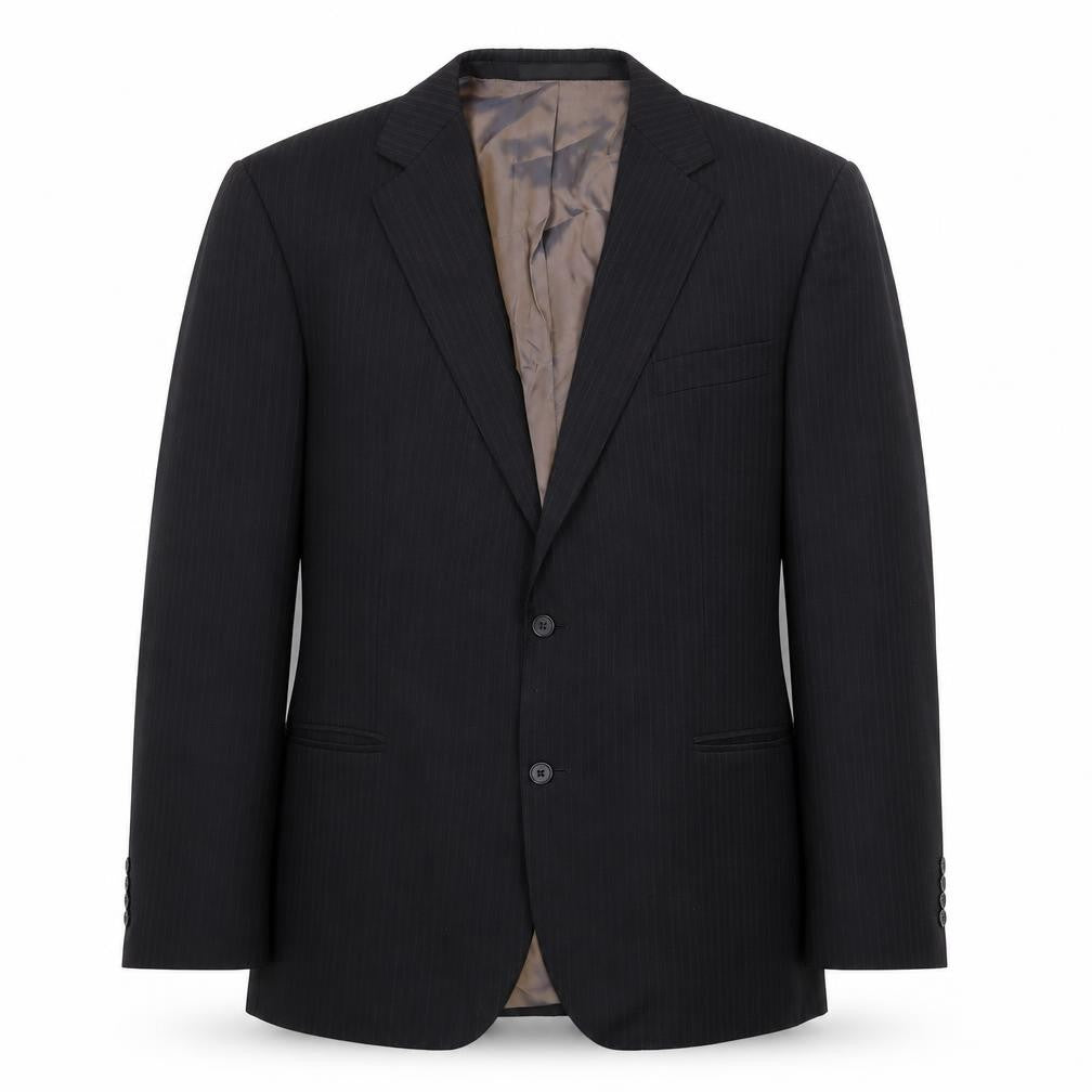 marks and Mens Black Striped Wool Jacket Suit Jacket Size 44 Regular