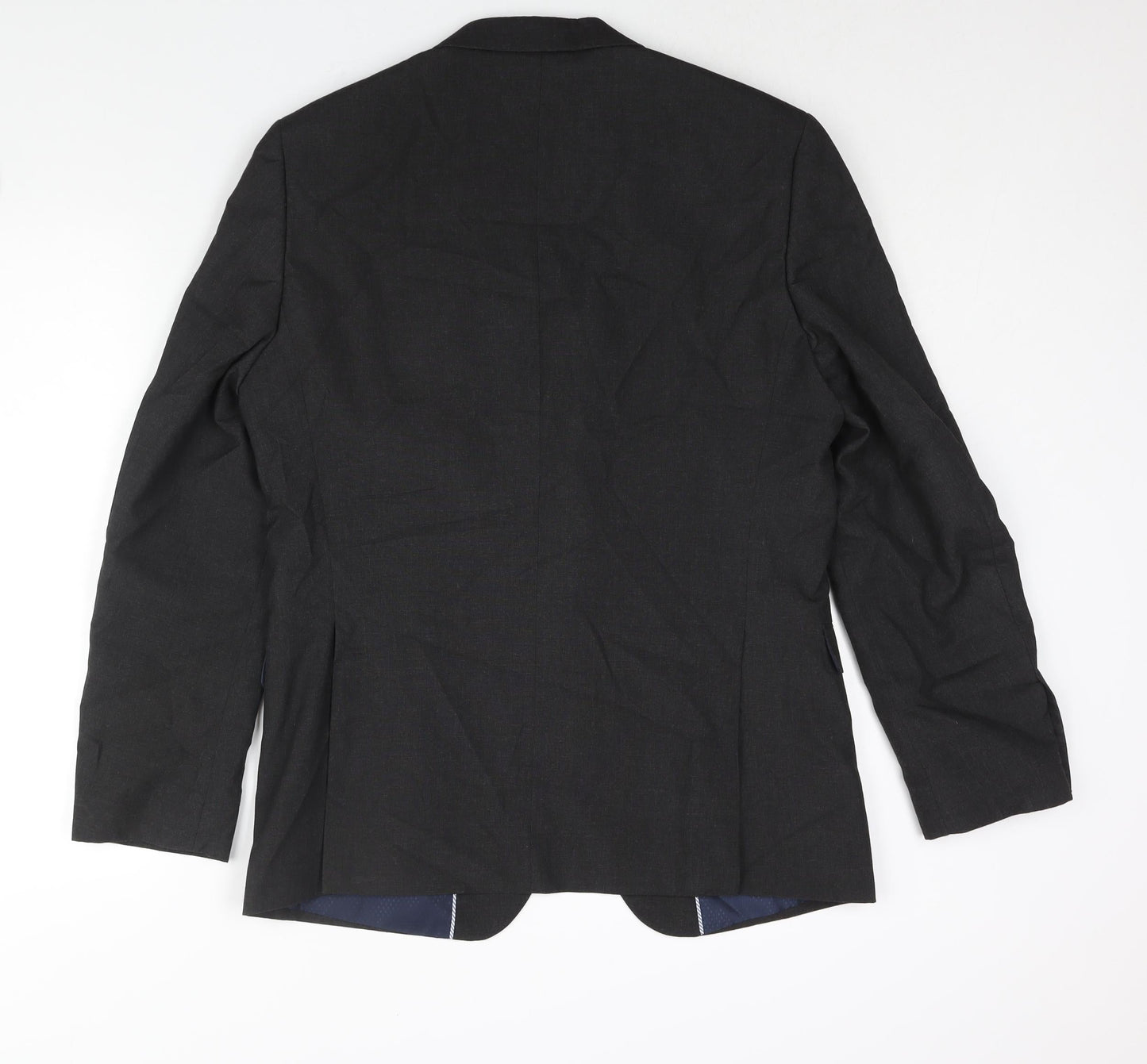 Fellini Mens Black Polyester Jacket Suit Jacket Size 40 Regular