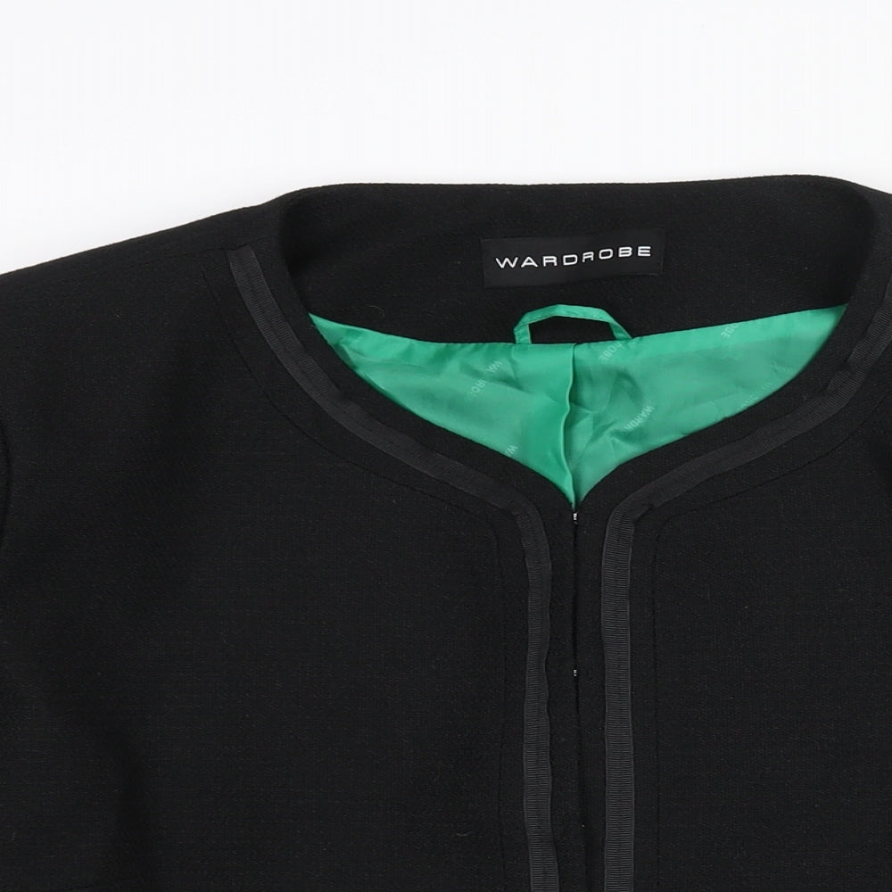 Wardrobe Womens Black Jacket Size 22 Hook & Eye - Textured