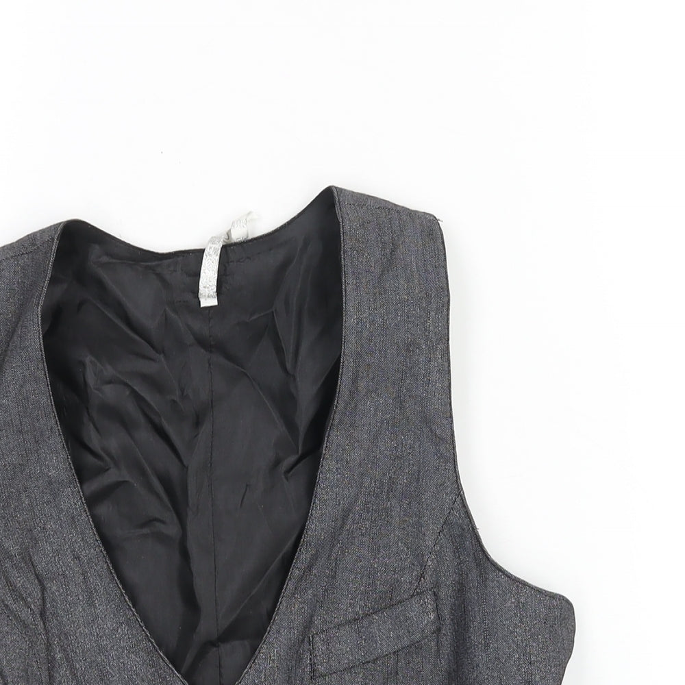 Miss Posh Womens Grey Jacket Waistcoat Size M Button