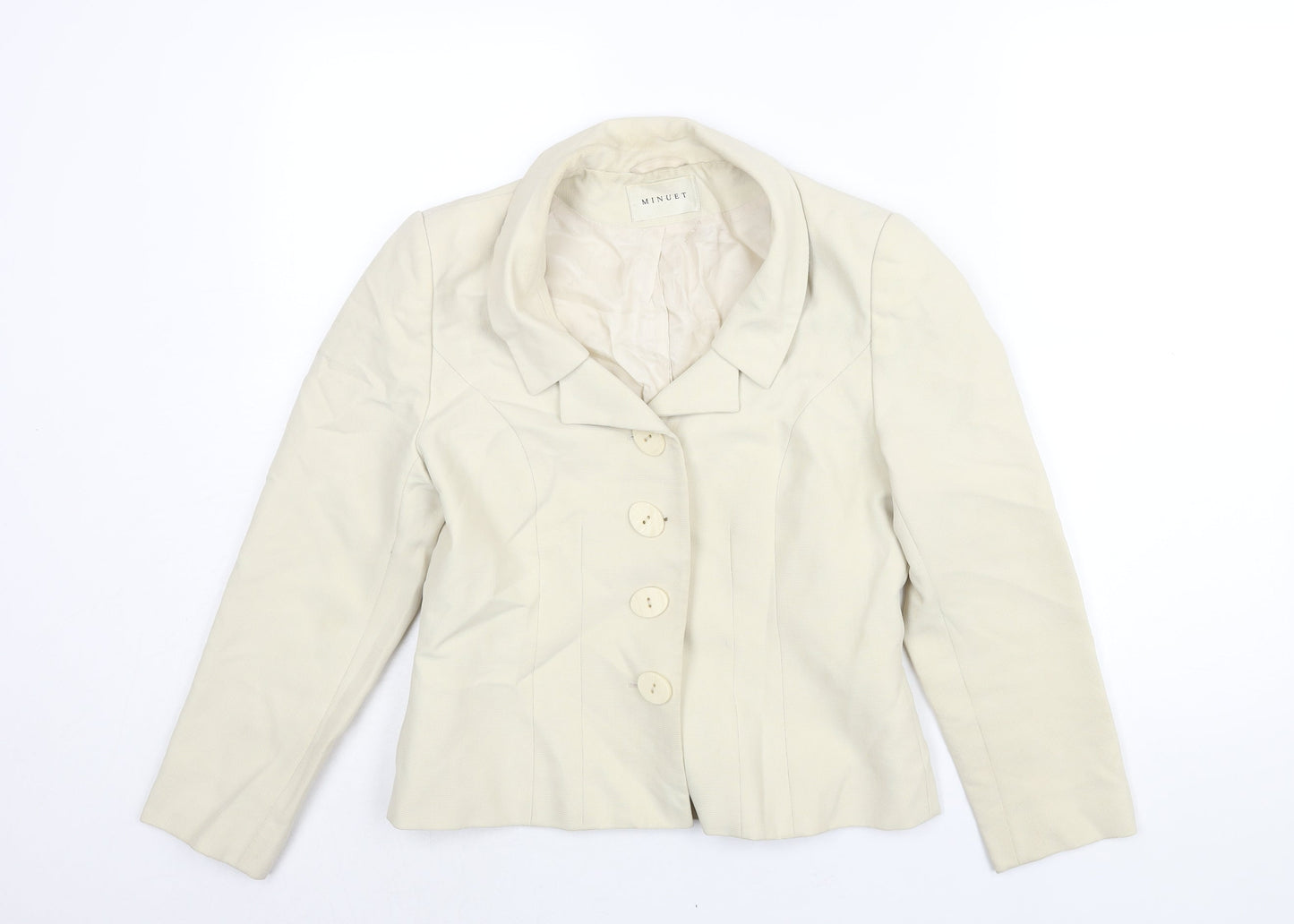 Minuet Womens Ivory Jacket Size 10 Button