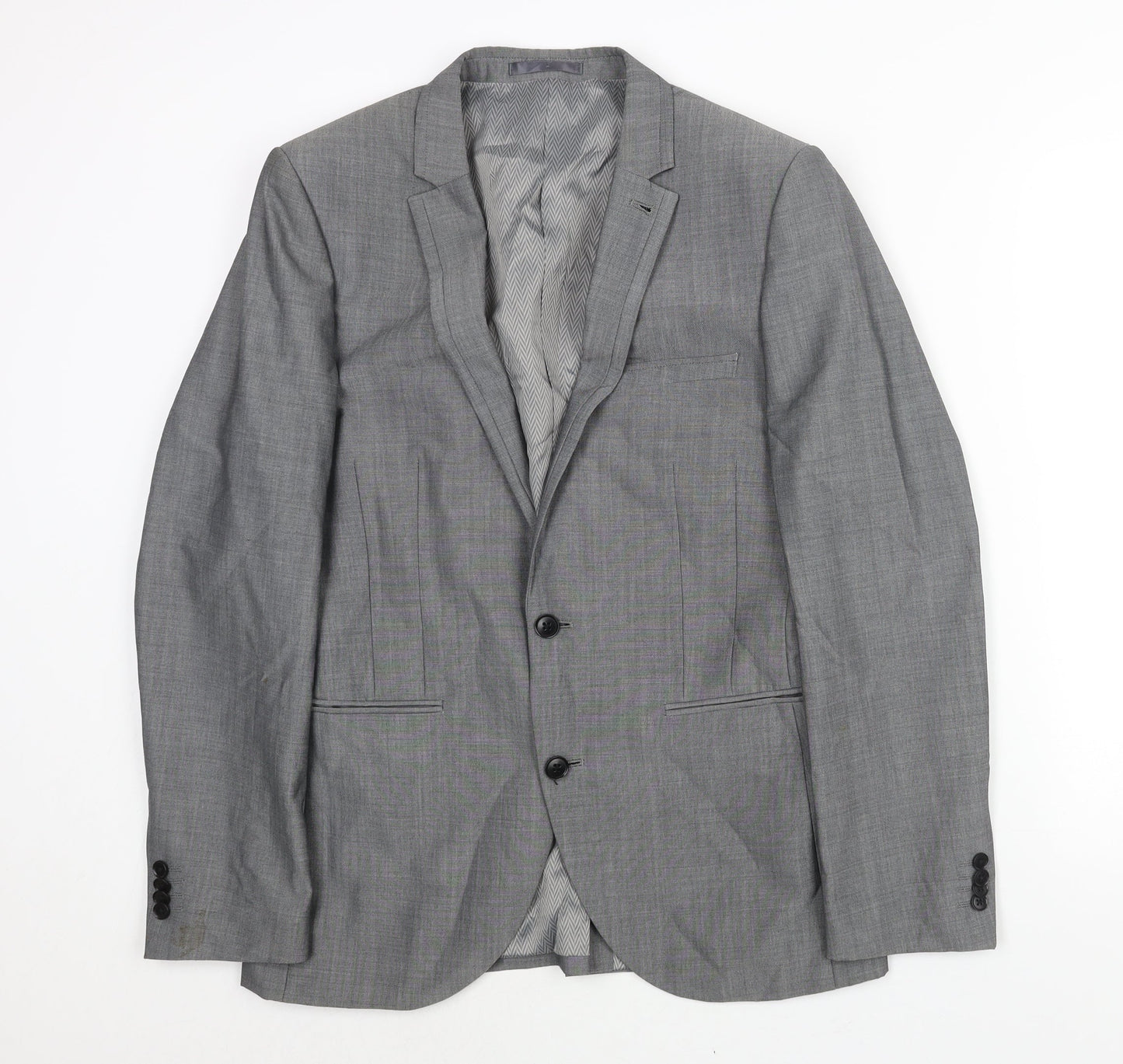 NEXT Mens Grey Wool Jacket Suit Jacket Size 38 Regular
